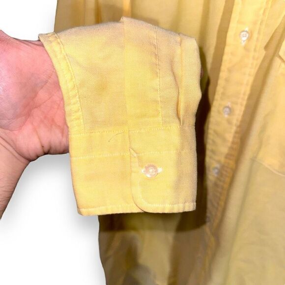 L.L. Bean Yellow Made in USA Oxford Button Down Shirt M - Picture 5 of 8
